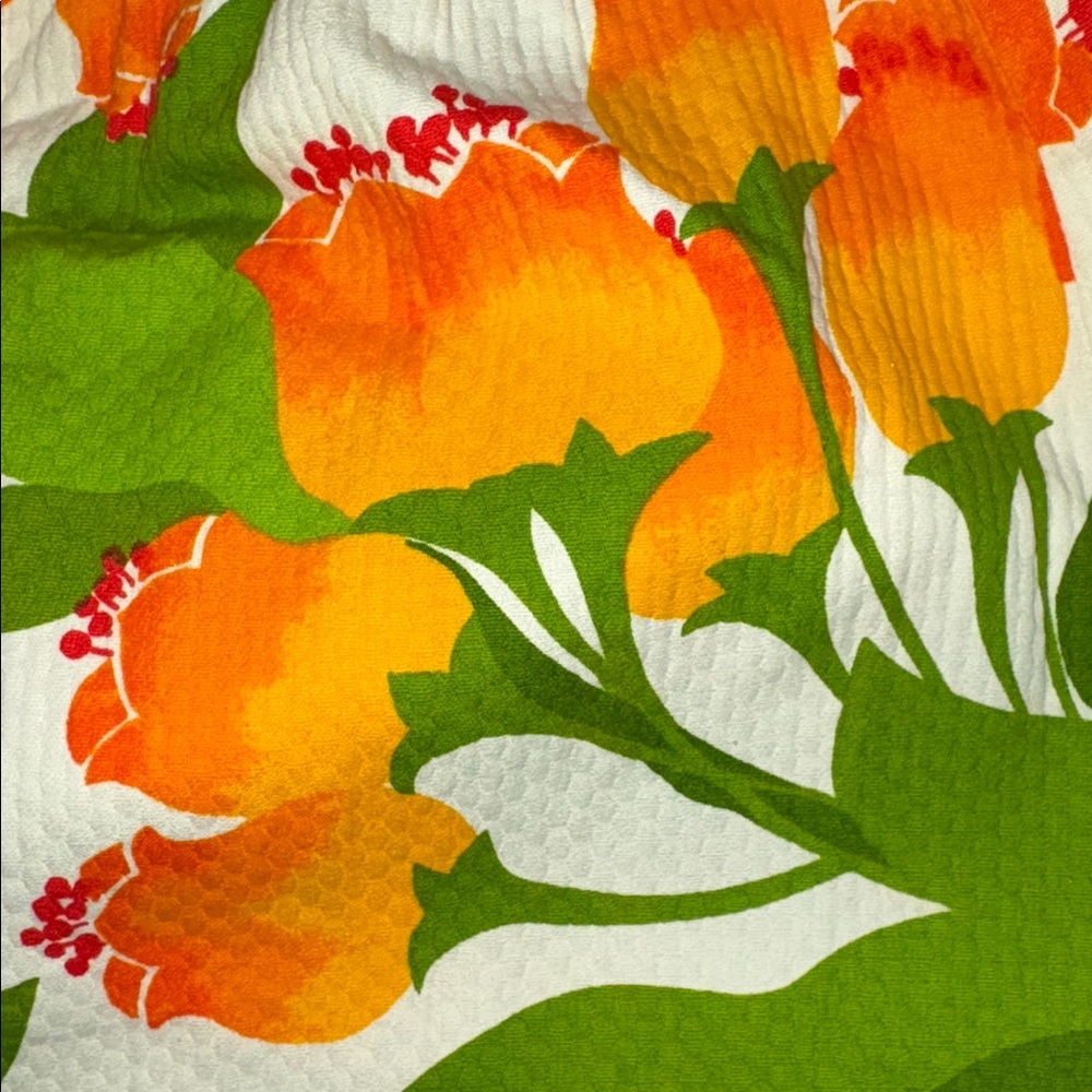 Vintage Malia Honolulu 1960s 70s Orange Green Floral Halter Neck Maxi Dress - S - Picture 12 of 12